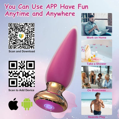 App & Remote Control Vibrating Public Butt Plug
