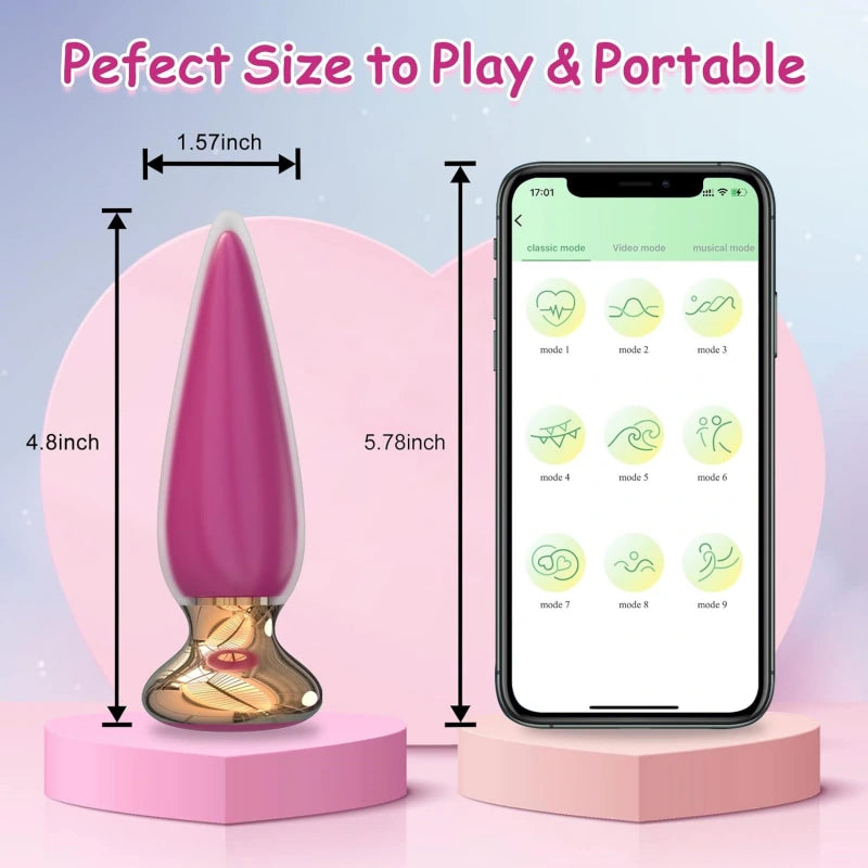App & Remote Control Vibrating Public Butt Plug