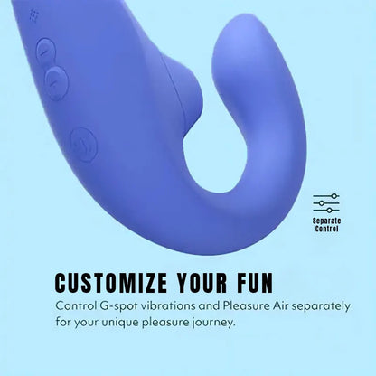 Blue U-shaped mini sucking vibrator