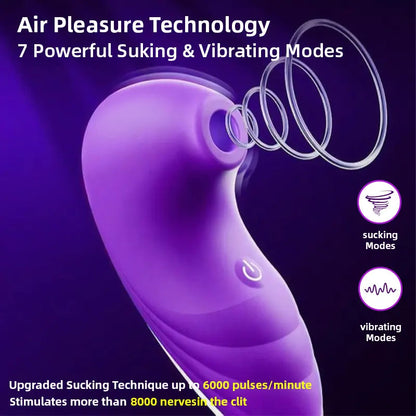 Clitoral Nipple Suction Cup Vibrator with 7 Suction