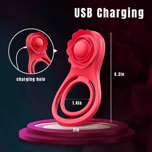 App-Controlled Rose Cock Ring – Clit & Ball Stimulator