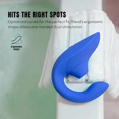 Blue U-shaped mini sucking vibrator