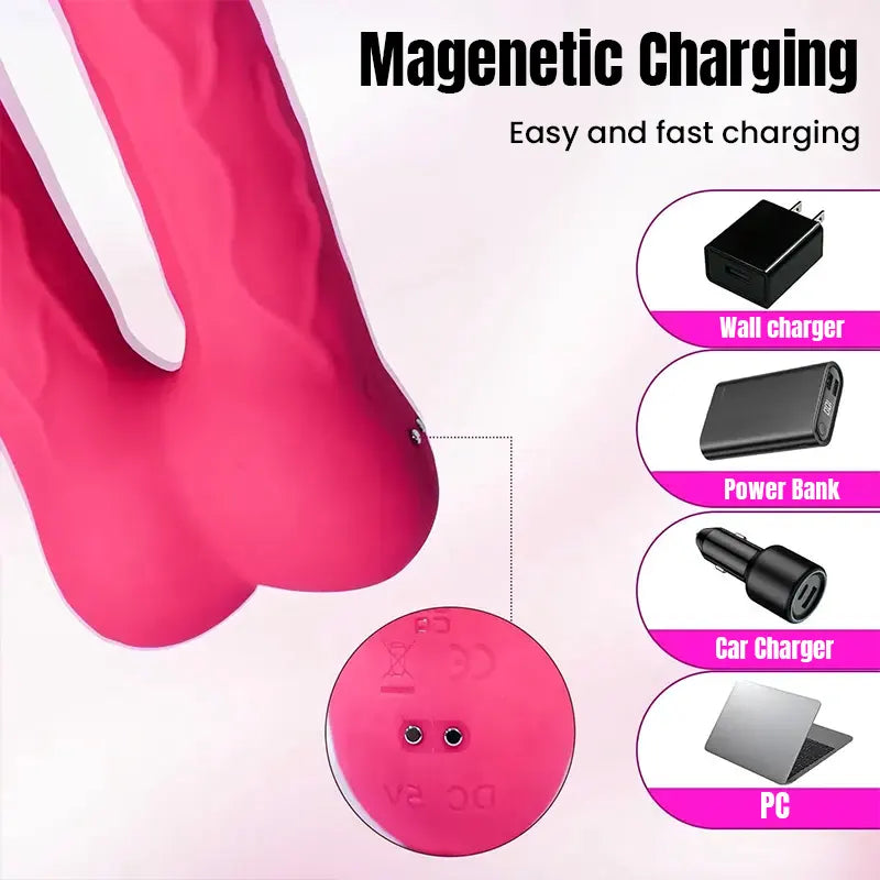 APP Controlled Double Vibrating Dildo for Vaginal & Anal Stimulation