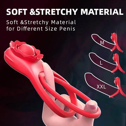 App-Controlled Rose Cock Ring – Clit & Ball Stimulator