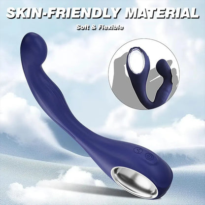 Blue Hollow-Ring Prostate Vibrator