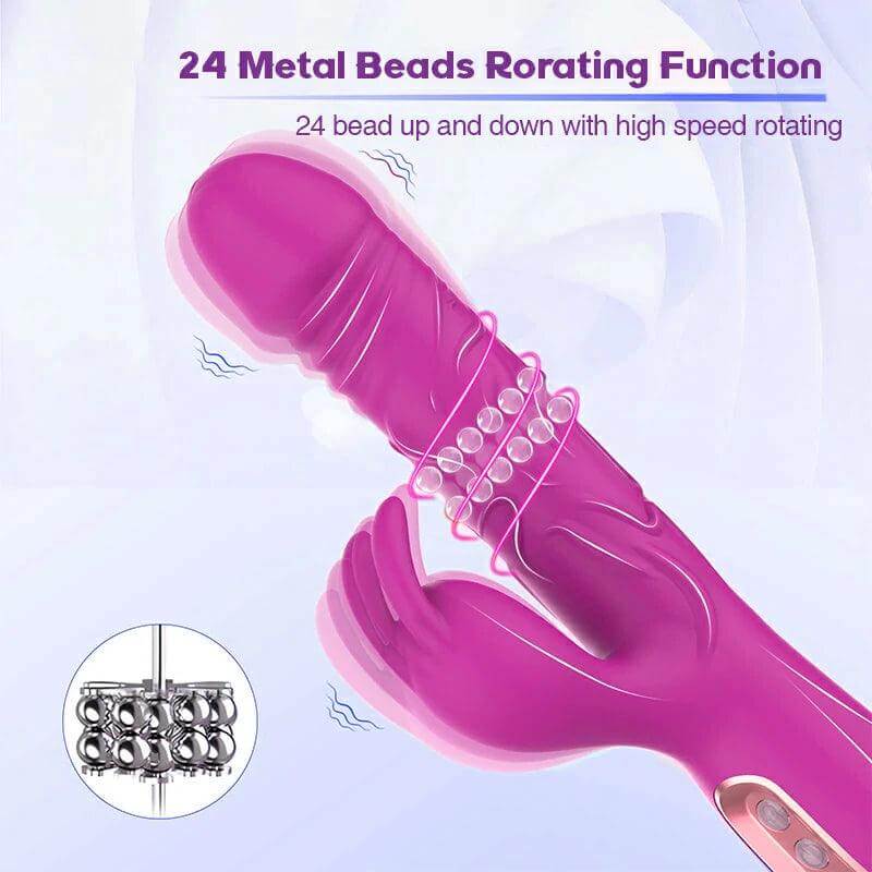 Beaded Rabbit Vibrator with Dual Motors & Clitoral Stimulation