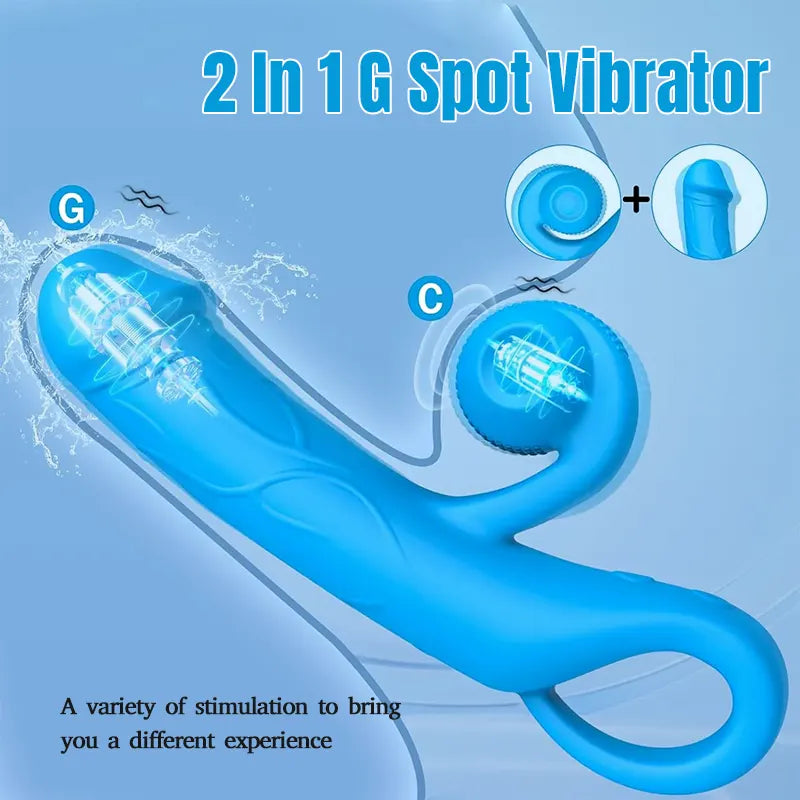 Clitoral & G-Spot Vibrating Snail Dildo with 10 Sets