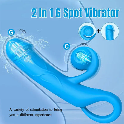 Clitoral & G-Spot Vibrating Snail Dildo with 10 Sets