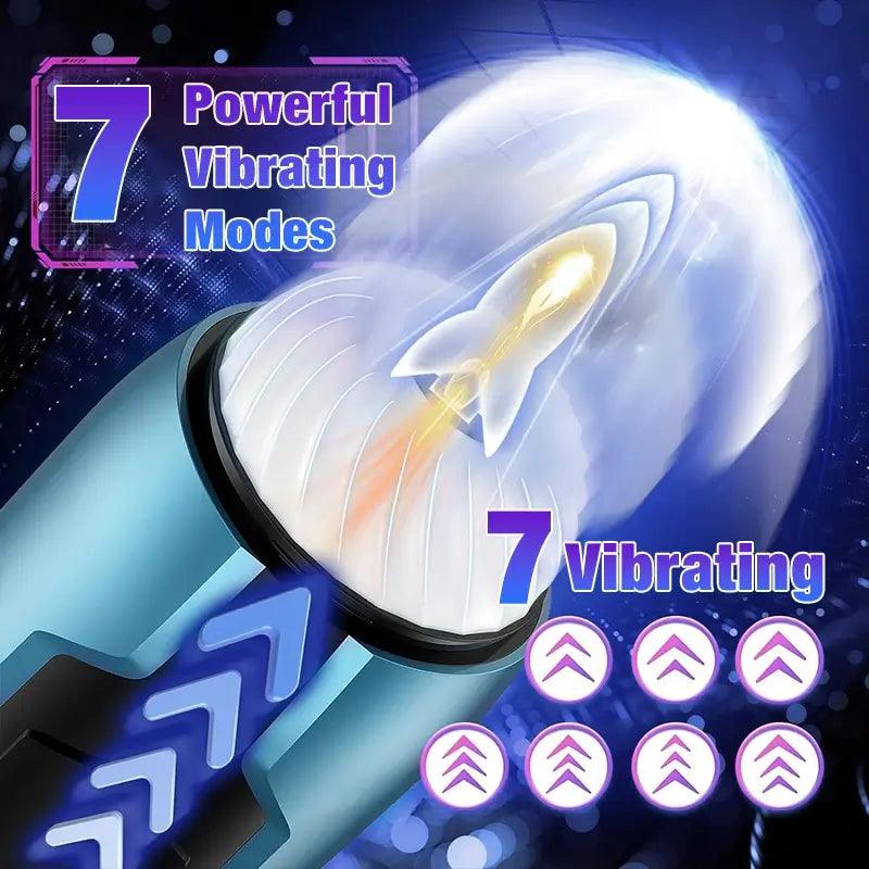 Vibrating Telescopic Starry LED Light Masturbation Cup