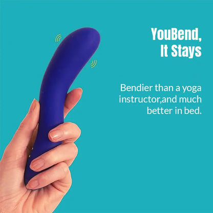 Blue mini G-spot vibrator with 180° vibrating head