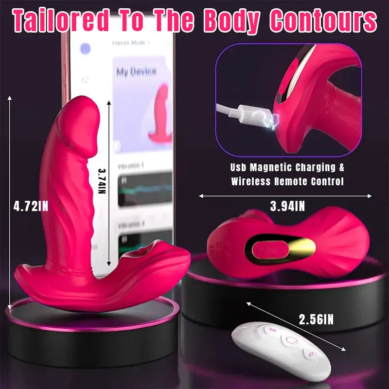 App Control 3-in-1 Clitoris and G-Spot Dildo Vibrator