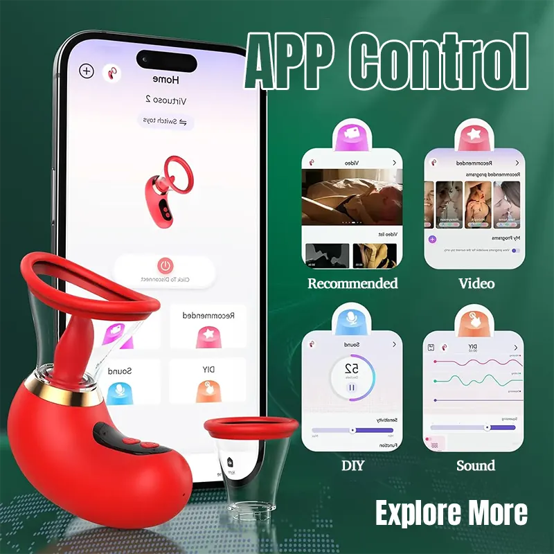 Wireless App-Controlled Clitoral & Nipple Licking Stimulator