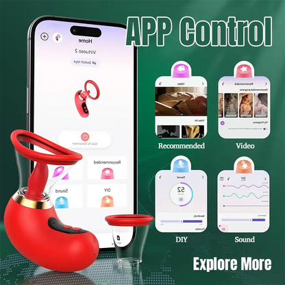 Wireless App-Controlled Clitoral & Nipple Licking Stimulator