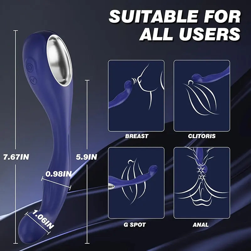 Blue Hollow-Ring Prostate Vibrator