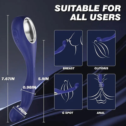 Blue Hollow-Ring Prostate Vibrator