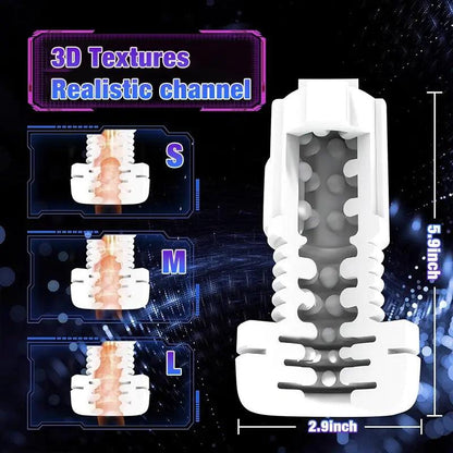 Vibrating Telescopic Starry LED Light Masturbation Cup