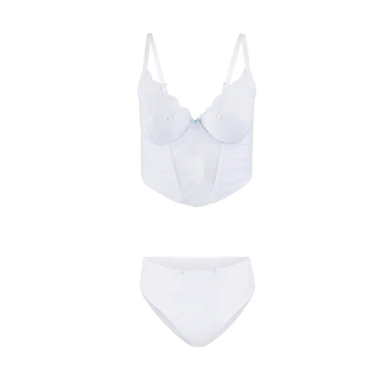 White Short Lace Trim Slimming Underwear