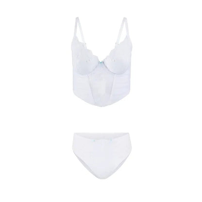 White Short Lace Trim Slimming Underwear
