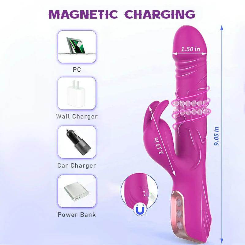 Beaded Rabbit Vibrator with Dual Motors & Clitoral Stimulation