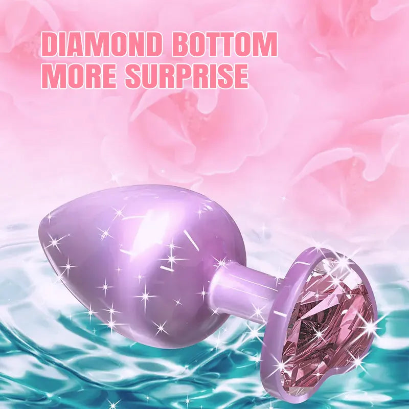 Violet Stainless Steel Jeweled Anal Plug