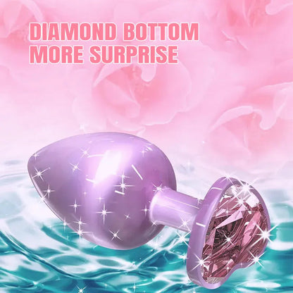 Violet Stainless Steel Jeweled Anal Plug