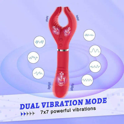 Y-Clitoral Clamp G-Spot Rose Vibrator