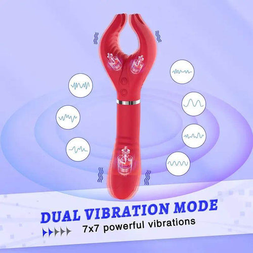 Y-Clitoral Clamp G-Spot Rose Vibrator