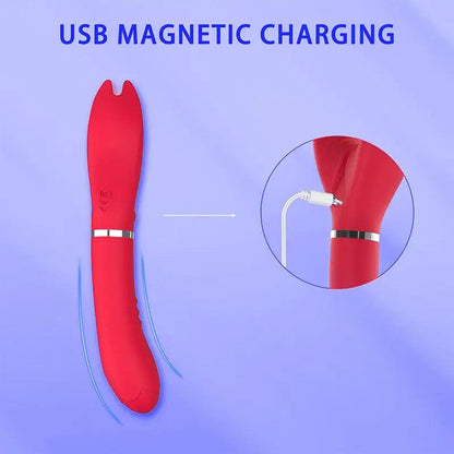 Y-Clitoral Clamp G-Spot Rose Vibrator