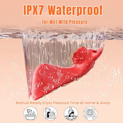 Cat ear rose suction cup vibrator with remote control