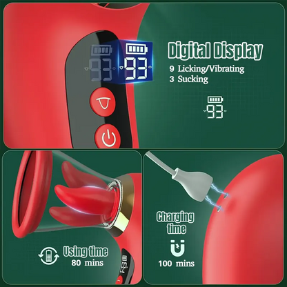 Wireless App-Controlled Clitoral & Nipple Licking Stimulator