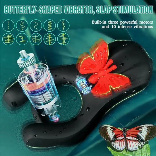 Vibrating Butterfly Cock Ring for Couples