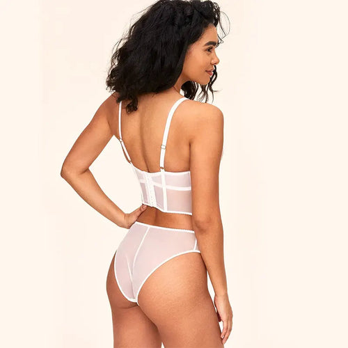 White Short Lace Trim Slimming Underwear