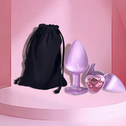 Violet Stainless Steel Jeweled Anal Plug