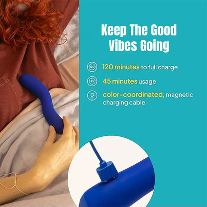 Blue mini G-spot vibrator with 180° vibrating head