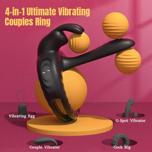 Couple's Vibrator Sleeve with Rabbit Clitoris Stimulator