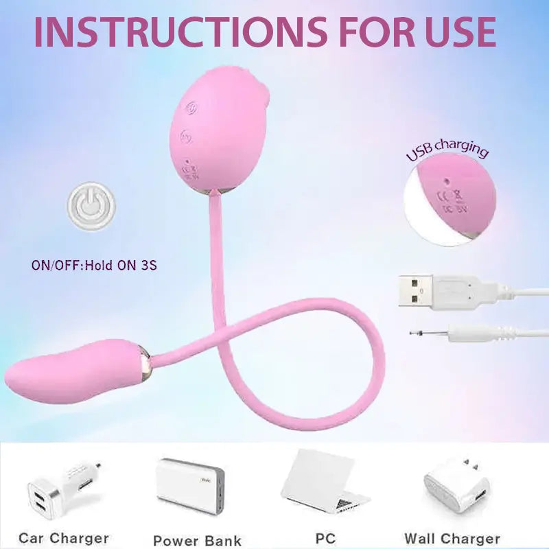 Cartoon-Style Dual Function Sucking Vibrator