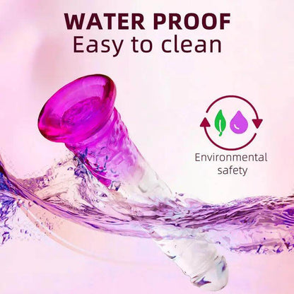 Clear Crystal Purple Dildo