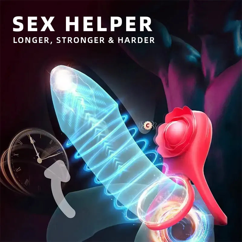 App-Controlled Rose Cock Ring – Clit & Ball Stimulator
