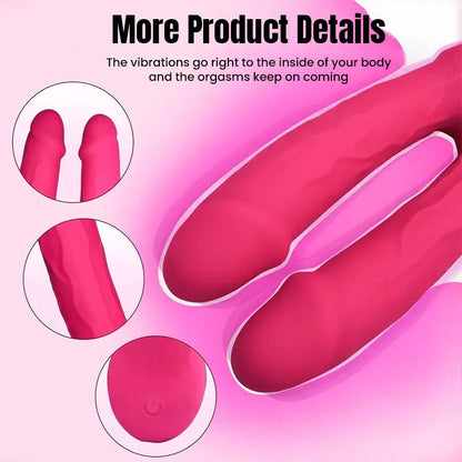 APP Controlled Double Vibrating Dildo for Vaginal & Anal Stimulation