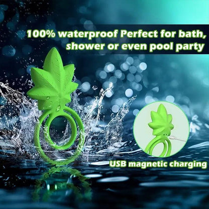 Cannabis Leaf Dual Ring Penis Enhancer