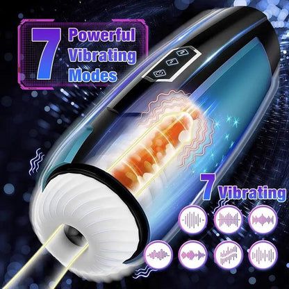 Vibrating Telescopic Starry LED Light Masturbation Cup