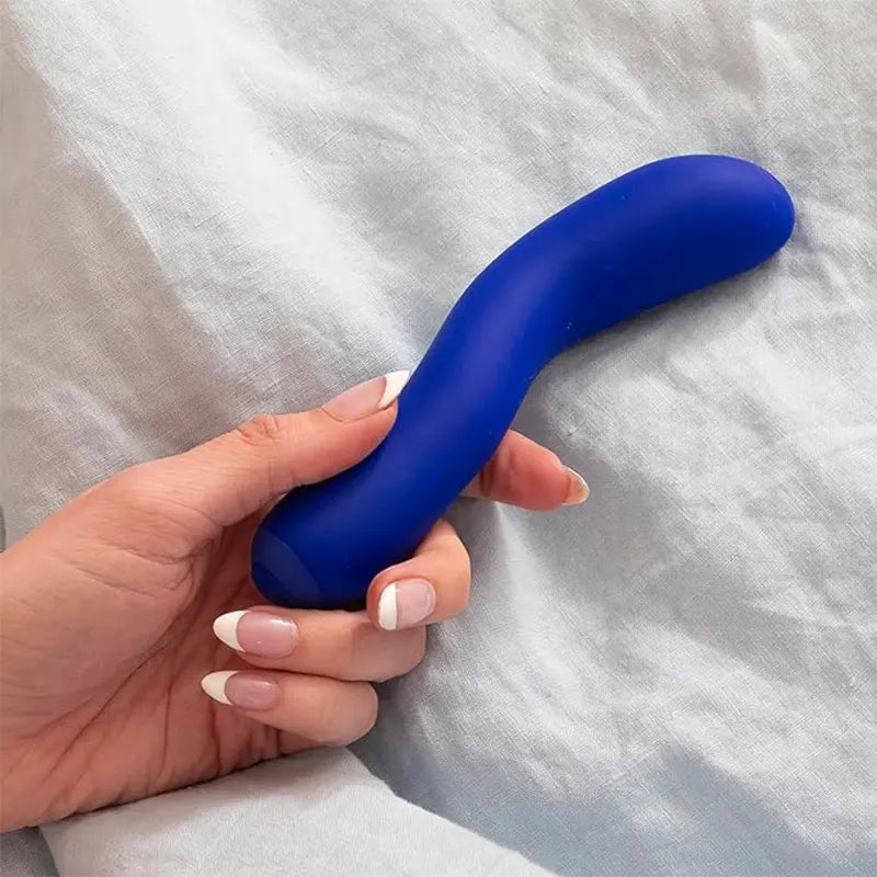 Blue mini G-spot vibrator with 180° vibrating head