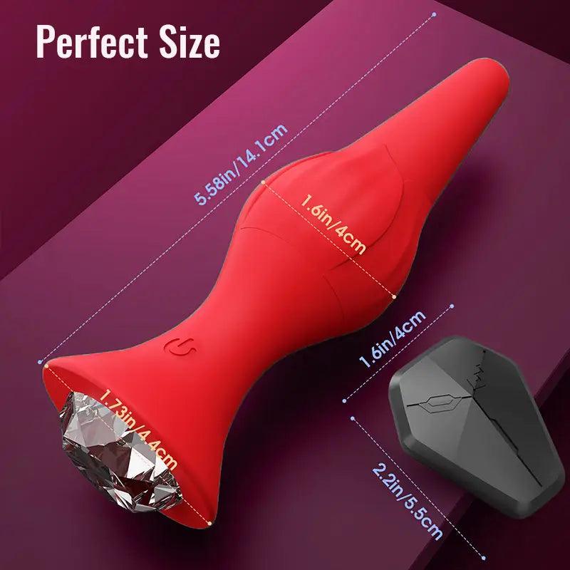 APP Silicone Rose Vibrating Anal Plug