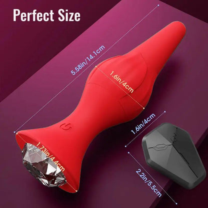 APP Silicone Rose Vibrating Anal Plug