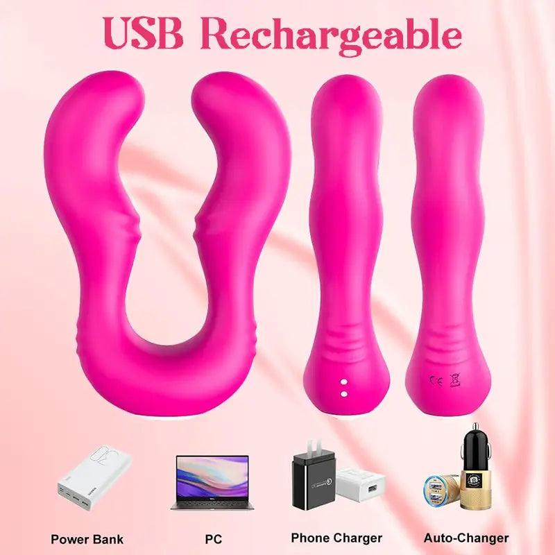 Antler Form Double Head Vibrator