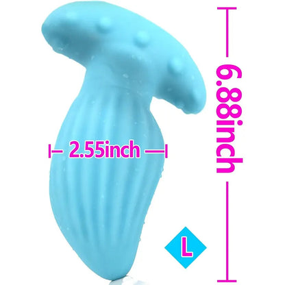 Blue Silicone T-Base Anal Plug