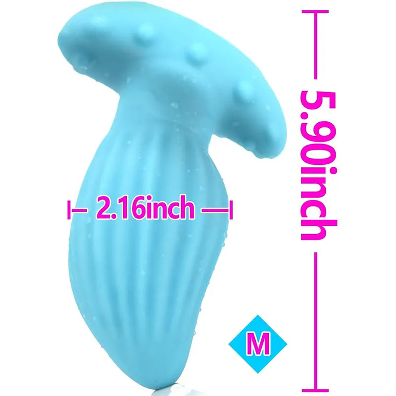 Blue Silicone T-Base Anal Plug