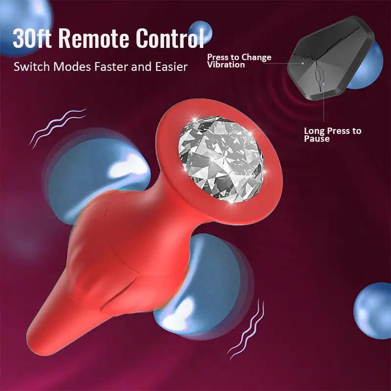 APP Silicone Rose Vibrating Anal Plug