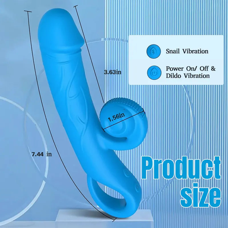 Clitoral & G-Spot Vibrating Snail Dildo with 10 Sets