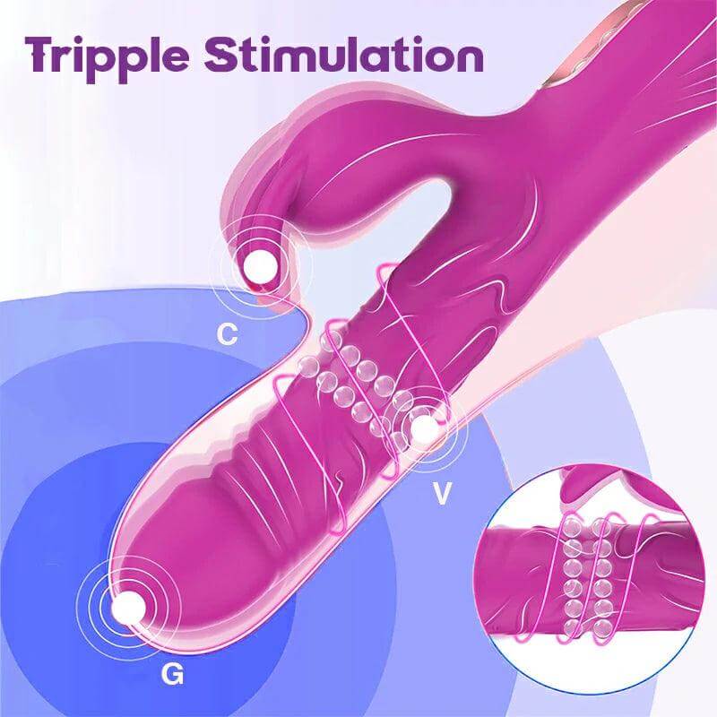 Beaded Rabbit Vibrator with Dual Motors & Clitoral Stimulation